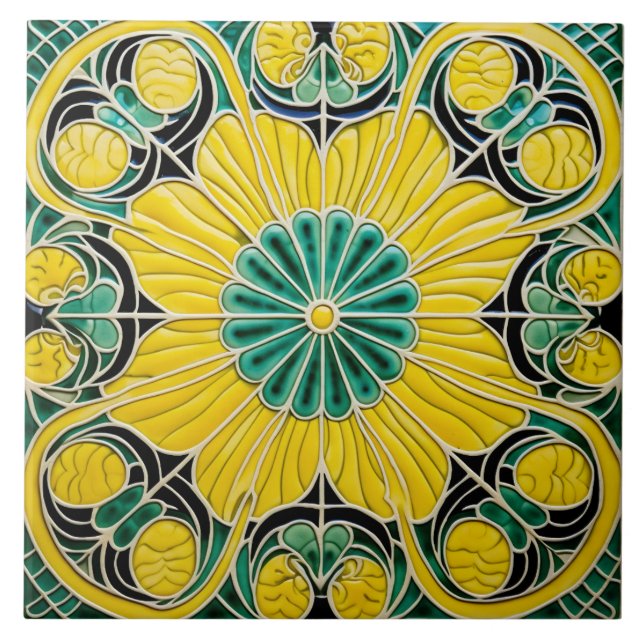 Yellow Lemon Mediterranean Summer Tile (Front)