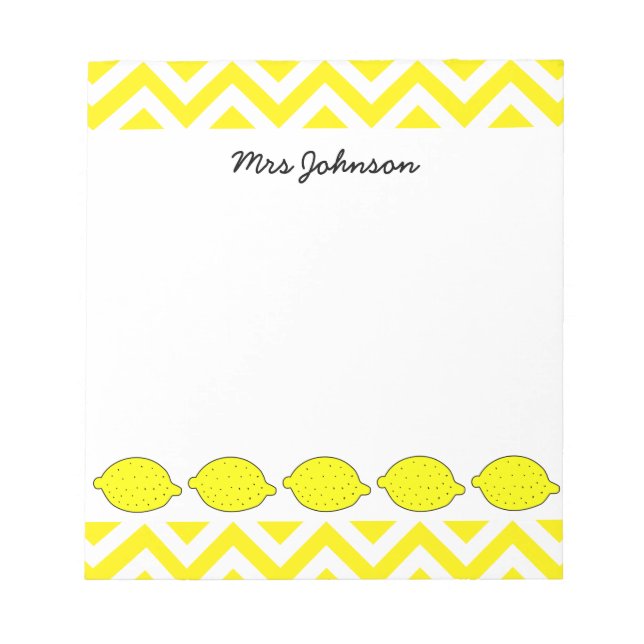 Yellow lemon notepad for teacher | Personalized (Front)