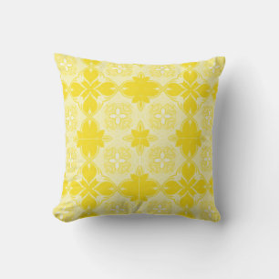 Yellow Lemon Ornamental, Decorative, Pattern Cushion