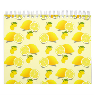 Yellow Lemon Pattern Calendar