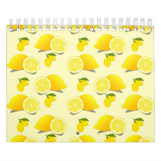 Yellow Lemon Pattern Calendar