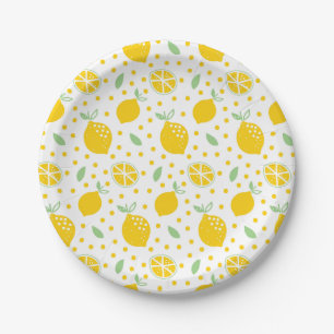 Yellow Lemon Pattern Paper Plate