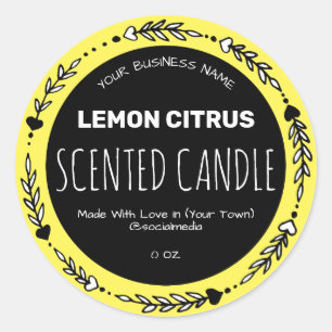Yellow Lemon Scented Product Labels