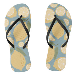 Yellow Lemon Seamless Pattern Jandals