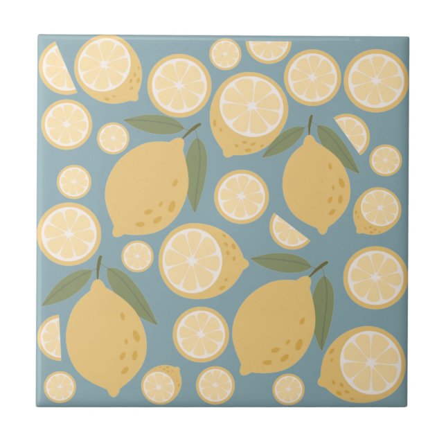 Yellow Lemon Seamless Pattern Tile (Front)