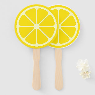 Yellow Lemon Slice Fun Summer Party Hand Fans