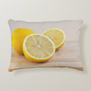 Yellow Lemon Slices Food Photography Still Life Decorative Cushion