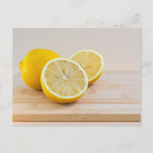 Yellow Lemon Slices Food Photography Still Life Postcard