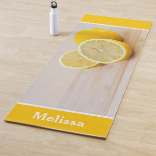 Yellow Lemon Slices Food Photography Still Life Yoga Mat