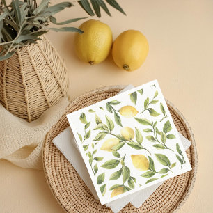 Yellow Lemon Sorrento Mediterranean Bridal Shower Napkin