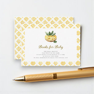 Yellow Lemon Tart Baby Shower books for baby Enclosure Card