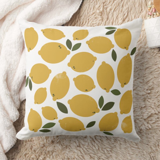 Yellow Lemon Throw Pillow (Blanket)