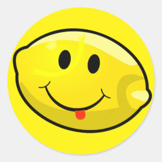 Yellow Lemon Tongue Classic Round Sticker