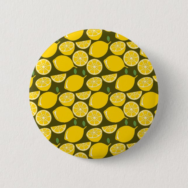 Yellow Lemon Wallpaper Pattern Summer 6 Cm Round Badge (Front)
