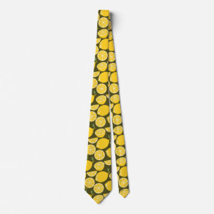 Yellow Lemon Wallpaper Pattern Summer Tie