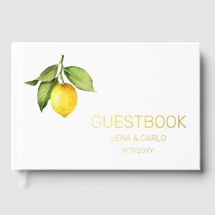Yellow Lemon Wedding Guest Book