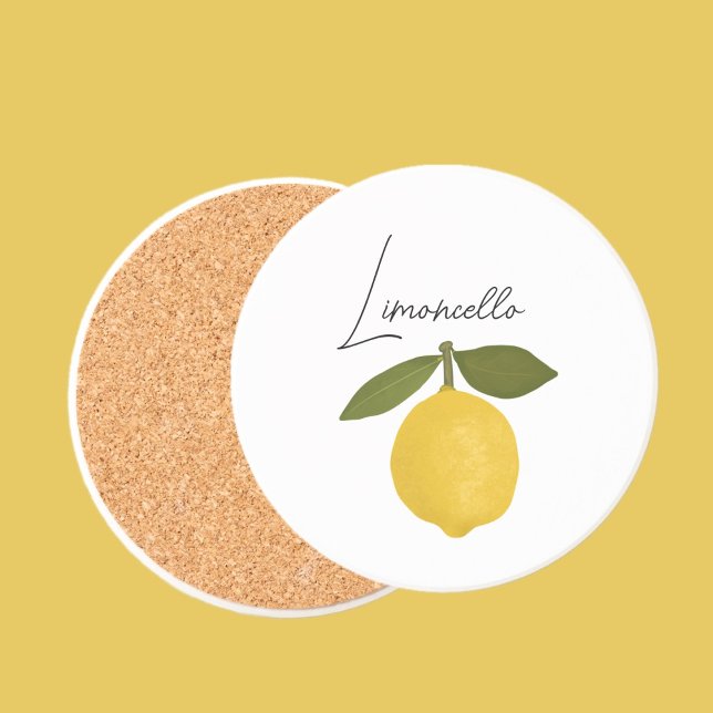 Yellow Lemon with Green Leaves | Fresh Citrus  Coaster (Creator Uploaded)