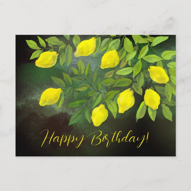 Yellow lemons and branches postcard (Front)