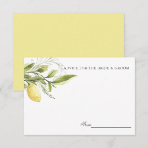 Yellow Lemons and leaves Wedding Advice or recipe Invitation