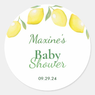 Yellow Lemons Baby Shower Sticker