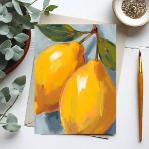 Yellow Lemons Citrus Watercolor Card