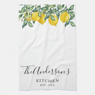Yellow lemons Family Kitchen Custom Tea Towel