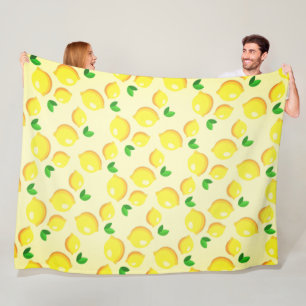 Yellow Lemons Fleece Blanket