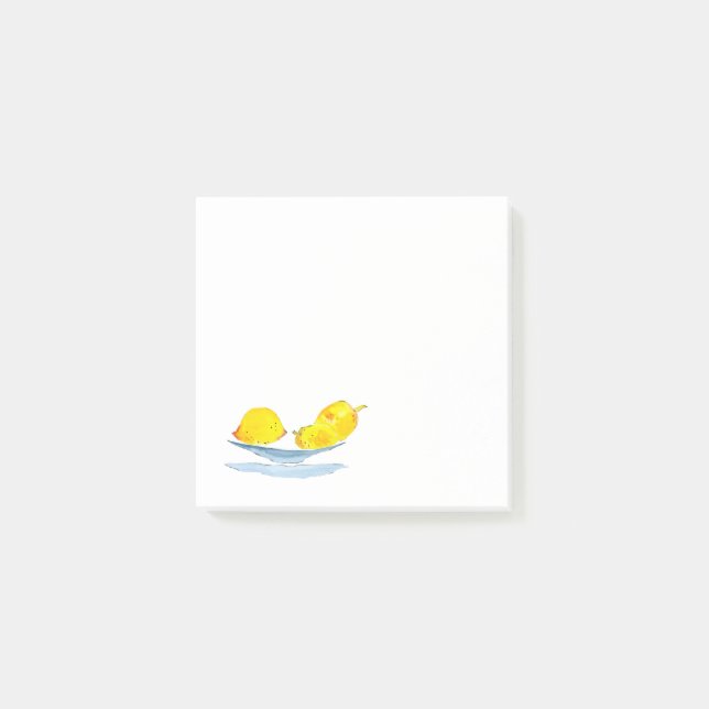 Yellow lemons fruit art post-it notes (Front)