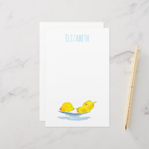 Yellow lemons fruit art stationery
