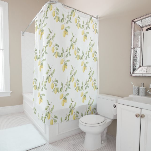 Yellow Lemons Fruit   Shower Curtain (In Situ)