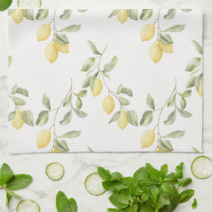 Yellow Lemons Fruit   Tea Towel