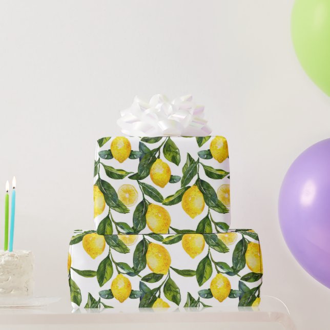Yellow Lemons Housewarming Wrapping Paper (Party Gifts)