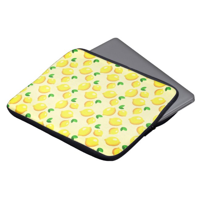Yellow Lemons Laptop Sleeve (Front Top)