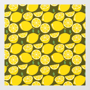 Yellow Lemons & Olive Green Pattern: Modern Citrus
