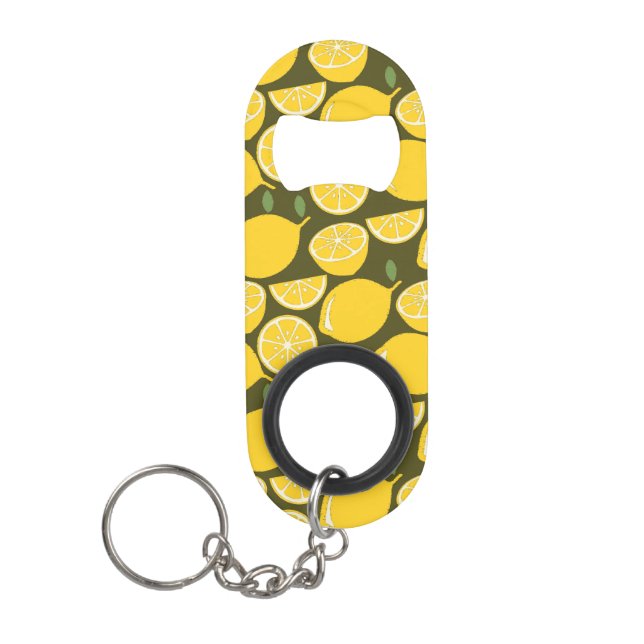 Yellow Lemons & Olive Green Pattern: Modern Citrus (Front)