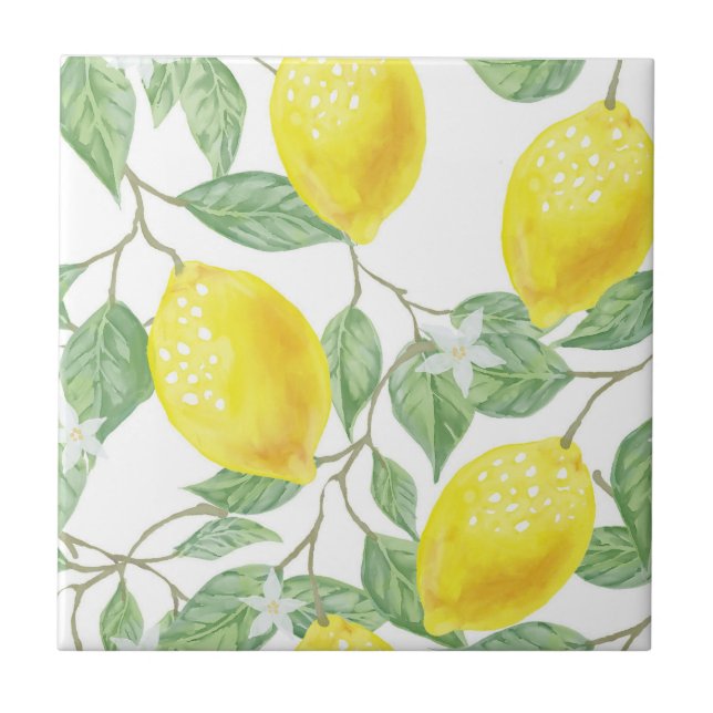 Yellow Lemons on Vine  Tile (Front)
