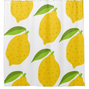 Yellow lemons, seamless artistic pattern. shower curtain