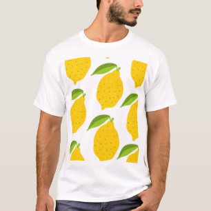 Yellow lemons, seamless artistic pattern. T-Shirt