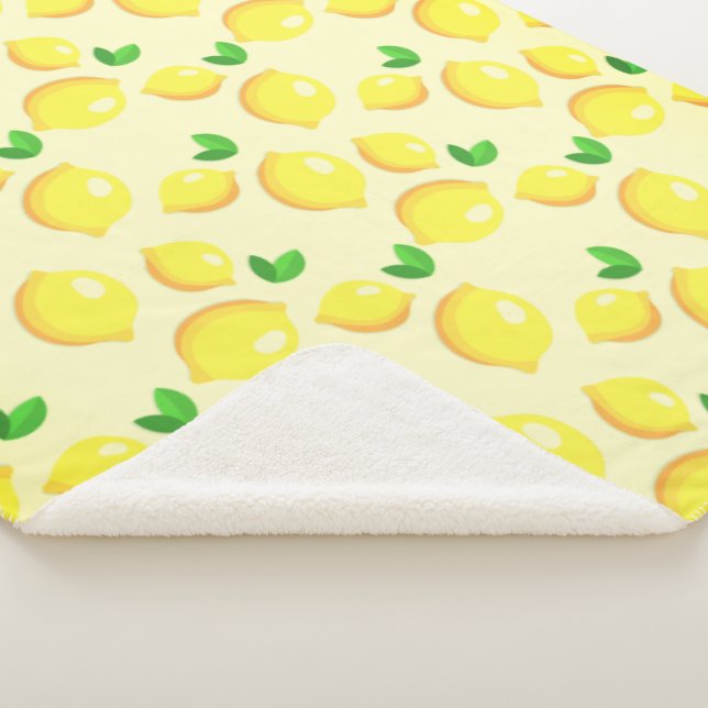Yellow Lemons Sherpa Blanket (3/4)