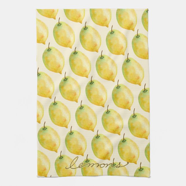 Yellow Lemons Tea Towel (Vertical)