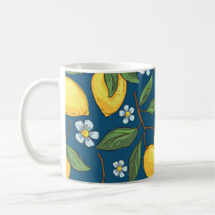 Yellow Lemons: Tropical Fruit Pattern. Coffee Mug