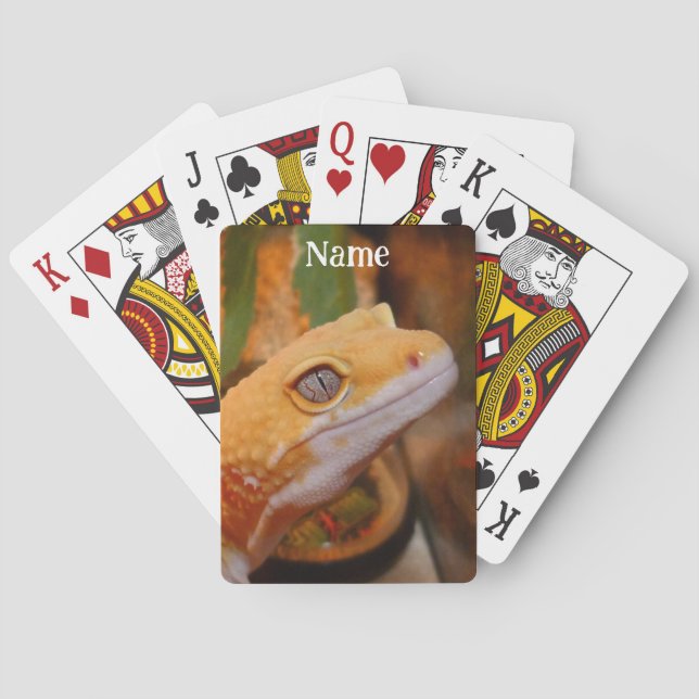 Yellow Leopard Gecko Cutting Board Playing Cards (Back)