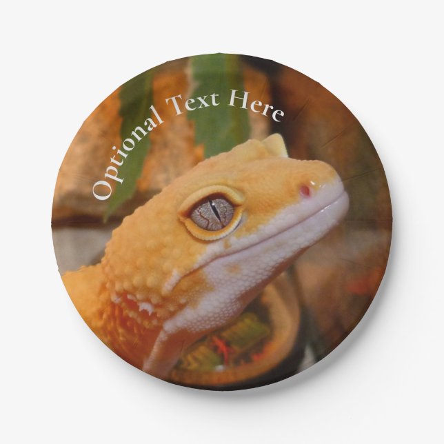 Yellow Leopard Gecko Paper Plate (Front)