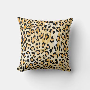 Yellow leopard, hand-drawn. cushion
