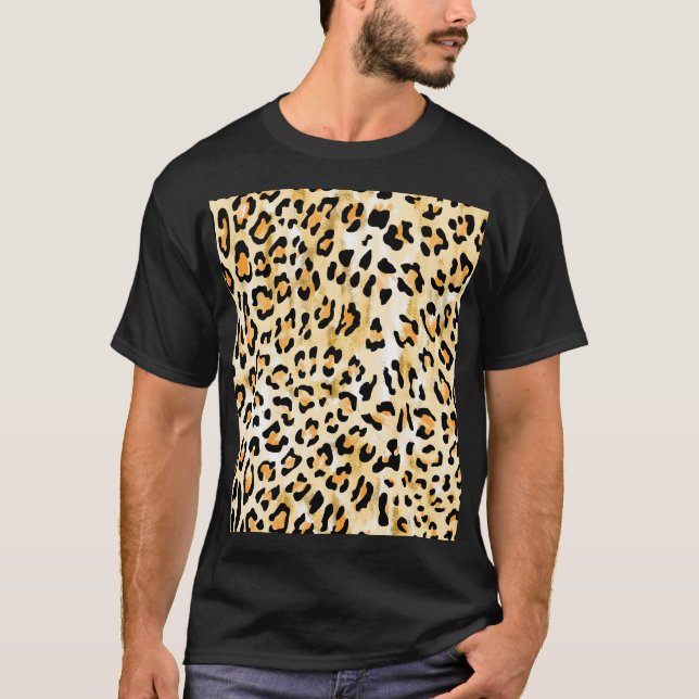 Yellow leopard, hand-drawn. T-Shirt (Front)