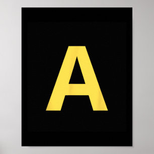 Yellow Letter A Red Halloween Party Costume Tee Ki Poster