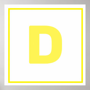 Yellow letter D  Poster