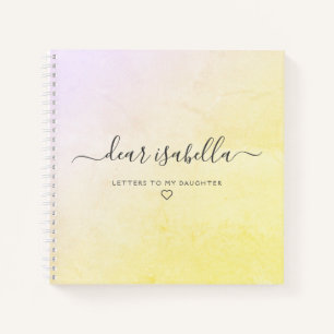 Yellow Letters to My Daughter Keepsake Memory Notebook