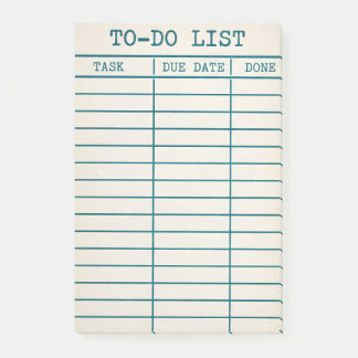 Yellow Library Catalogue Sticky Notes - Task List