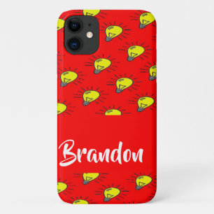 Yellow light bulbs on red Case-Mate iPhone case